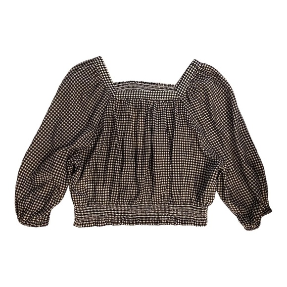 Levi’s Sheer Smocked Gingham Top NWT - Picture 5 of 7